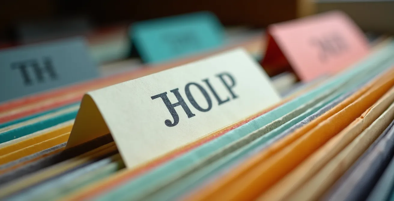 Système de classement méthodique avec sections étiquetées pour documents de rénovation