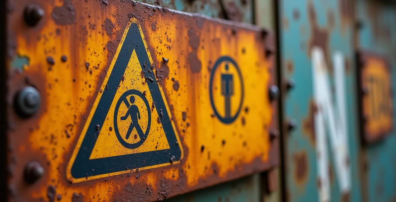 Panneau d'avertissement de surveillance vidéo et audio installé à l'entrée d'une propriété