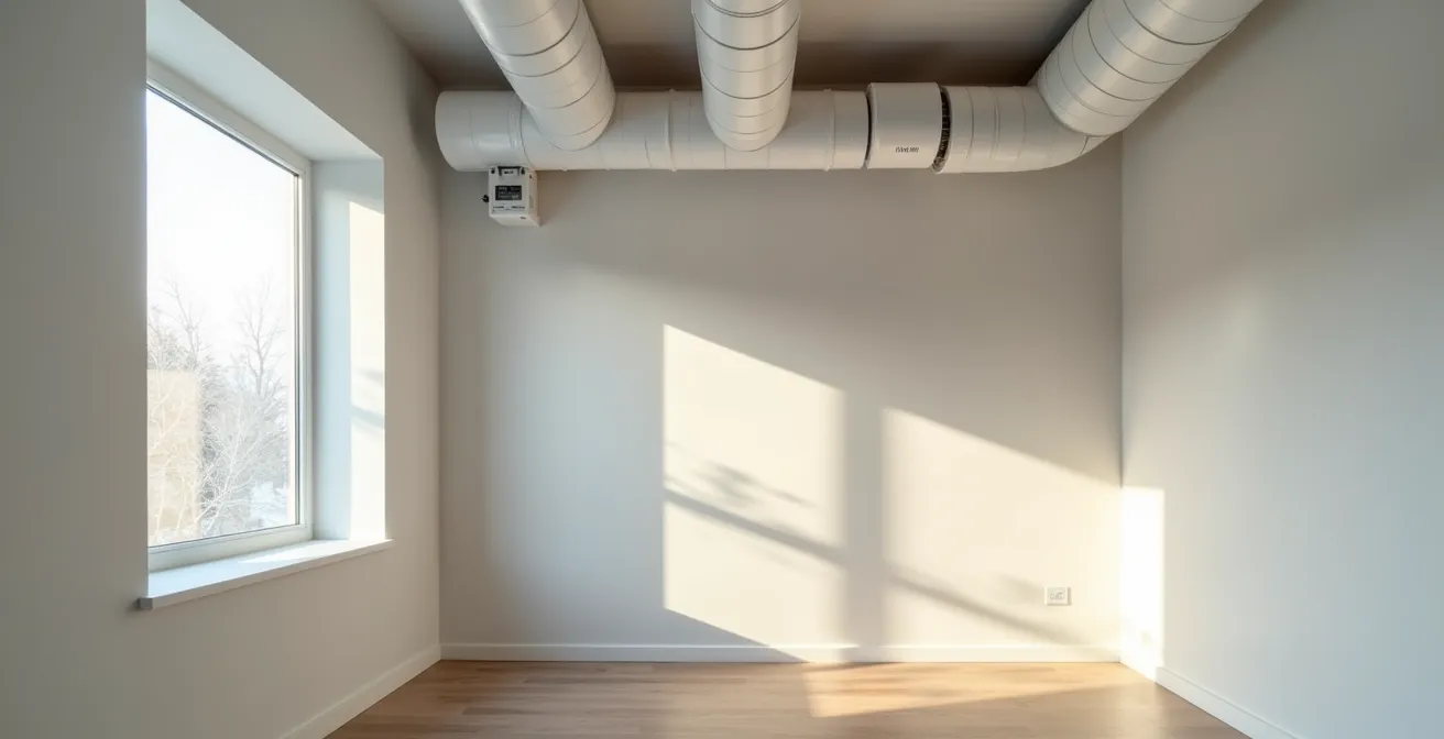Système de ventilation moderne avec échangeur d'air dans une maison québécoise